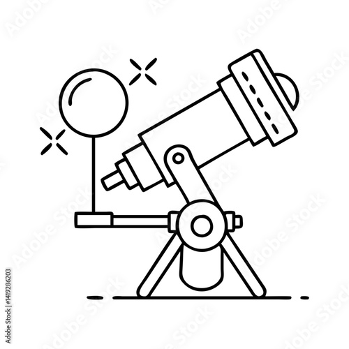 x ray telescope icon, x ray telescope line art - simple line art of x ray telescope, perfect for x ray telescope logos and icons