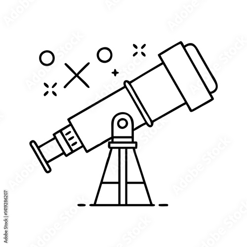 x ray telescope icon, x ray telescope line art - simple line art of x ray telescope, perfect for x ray telescope logos and icons