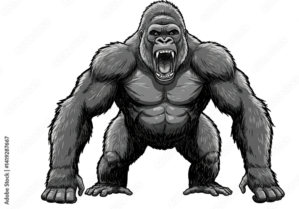 roaring gorilla vector illustration roaring gorilla vector illustration