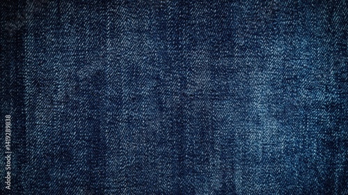Close-up view of dark denim fabric texture.