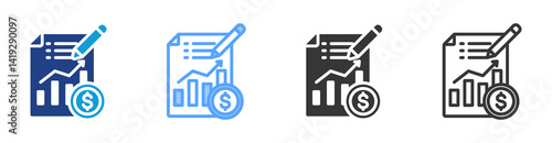 Financial Statements icon set multiple style collection