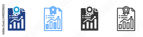 Accounting Standard icon set multiple style collection