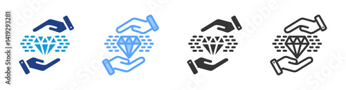 Intangible Asset icon set multiple style collection