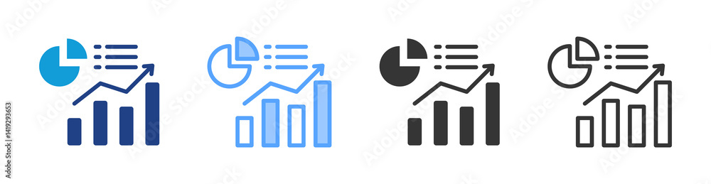 Market Share icon set multiple style collection Market Share icon set multiple style collection