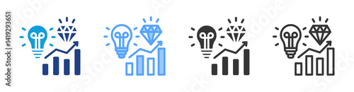 Value Creation icon set multiple style collection