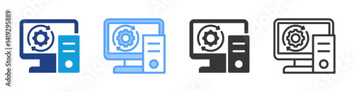 System icon set multiple style collection