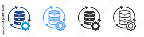 Storage System icon set multiple style collection