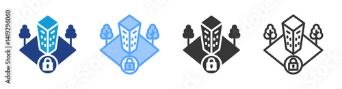 Secure Environment icon set multiple style collection