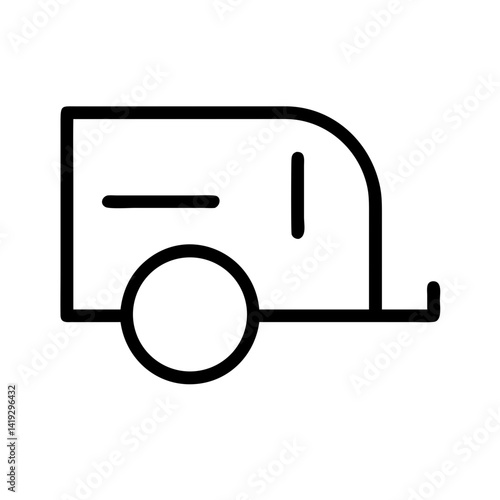 caravan icon for travel, camping, and outdoor adventure – flat stroke icon for apps and websites

