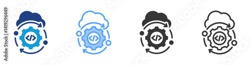 Configuration icon set multiple style collection