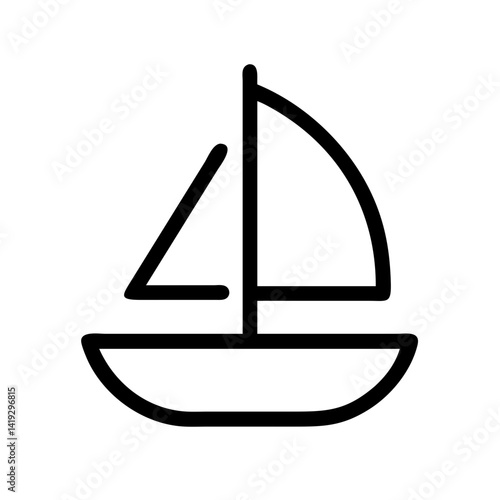 sailboat vector icon for maritime navigation, sailing adventures, and nautical branding

