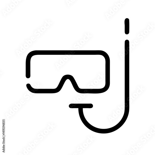 snorkeling vector icon for water sports branding, travel applications, and marine recreation platforms
