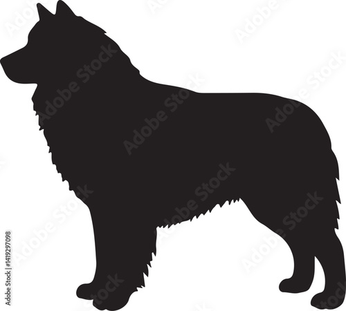 South Russian Ovcharka dog silhouette dog breeds pet animals