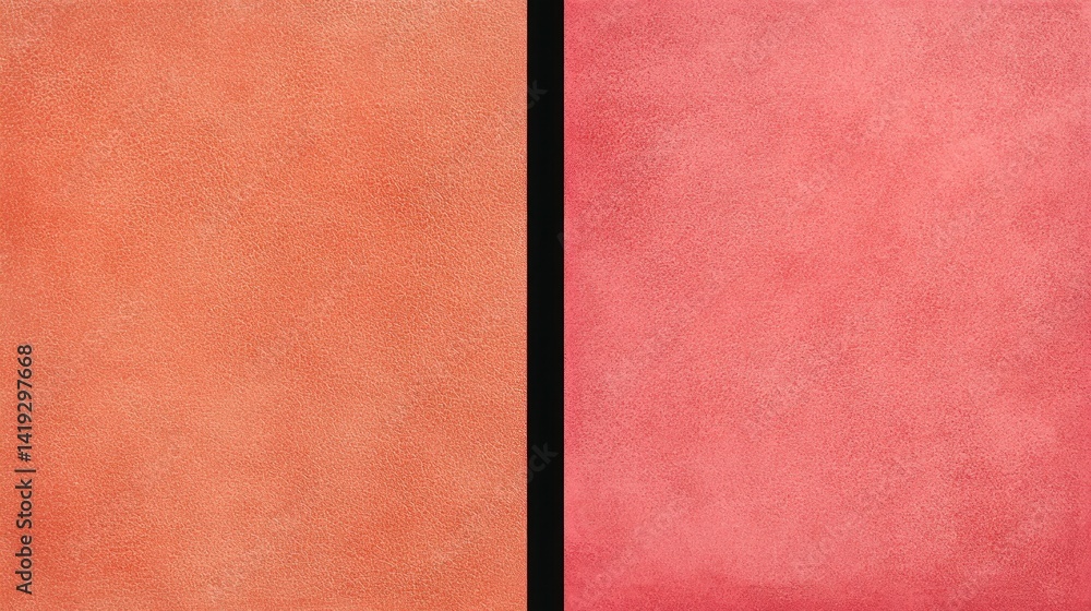 Fototapeta premium Two shades of coral and rose, contrasting textures.