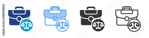 Employment Law icon set multiple style collection