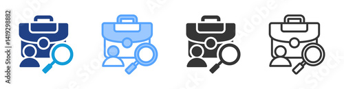 Job Seeker icon set multiple style collection