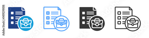 Job List icon set multiple style collection