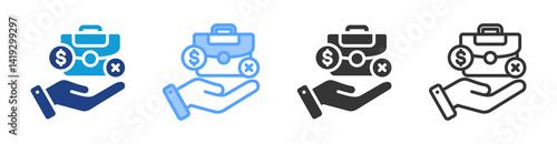 Severance Pay icon set multiple style collection