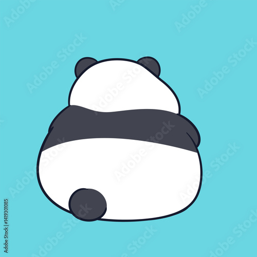 Cute and adorable chubby panda illustration