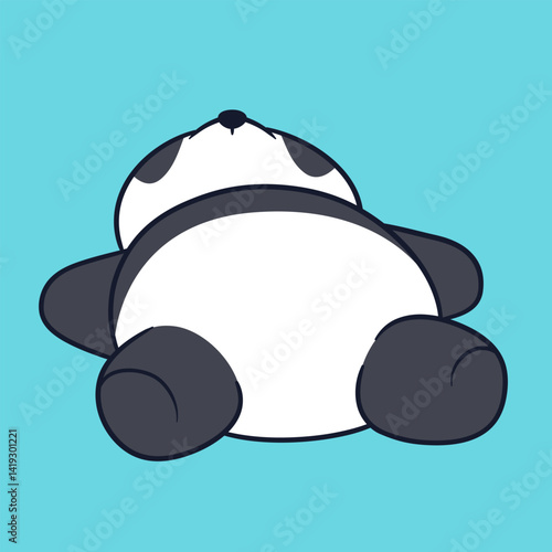 Cute and adorable chubby panda illustration
