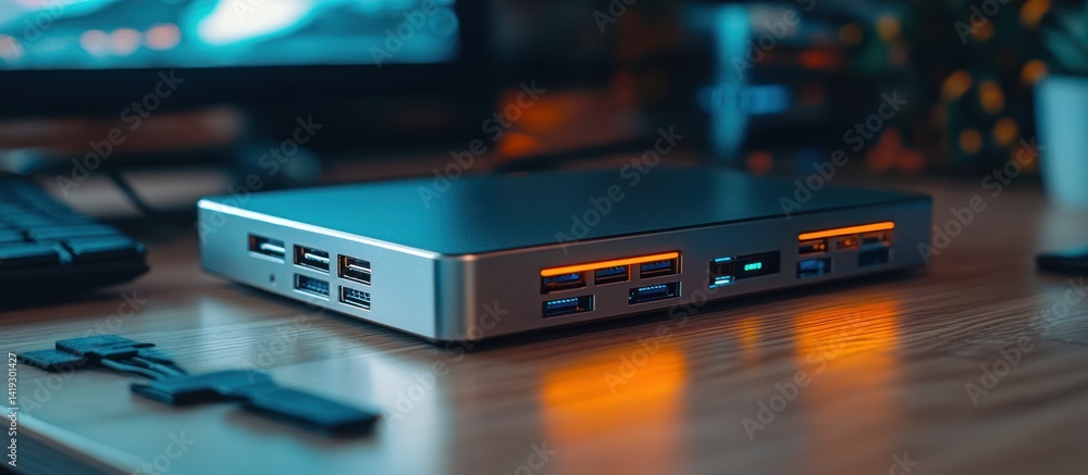 Compact Computer Box on Wooden Desk