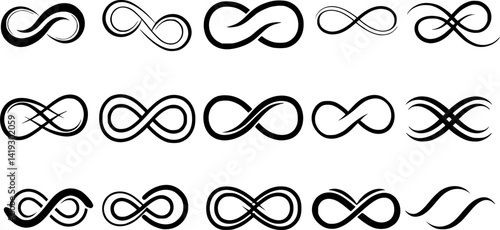 Infinity loop logo icon. Vector unlimited infinity, endless line shape sign