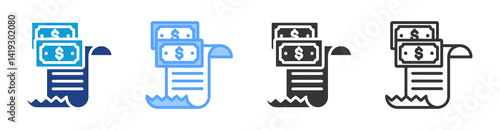 Fees icon set multiple style collection