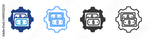 Financial Management icon set multiple style collection