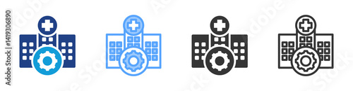 Hospital Management icon set multiple style collection