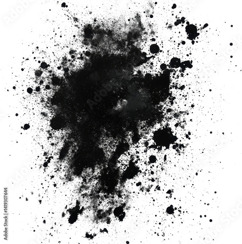 Obraz na płótnie Black spray paint texture with soft diffusion creating abstract patterns on a white background w salonie