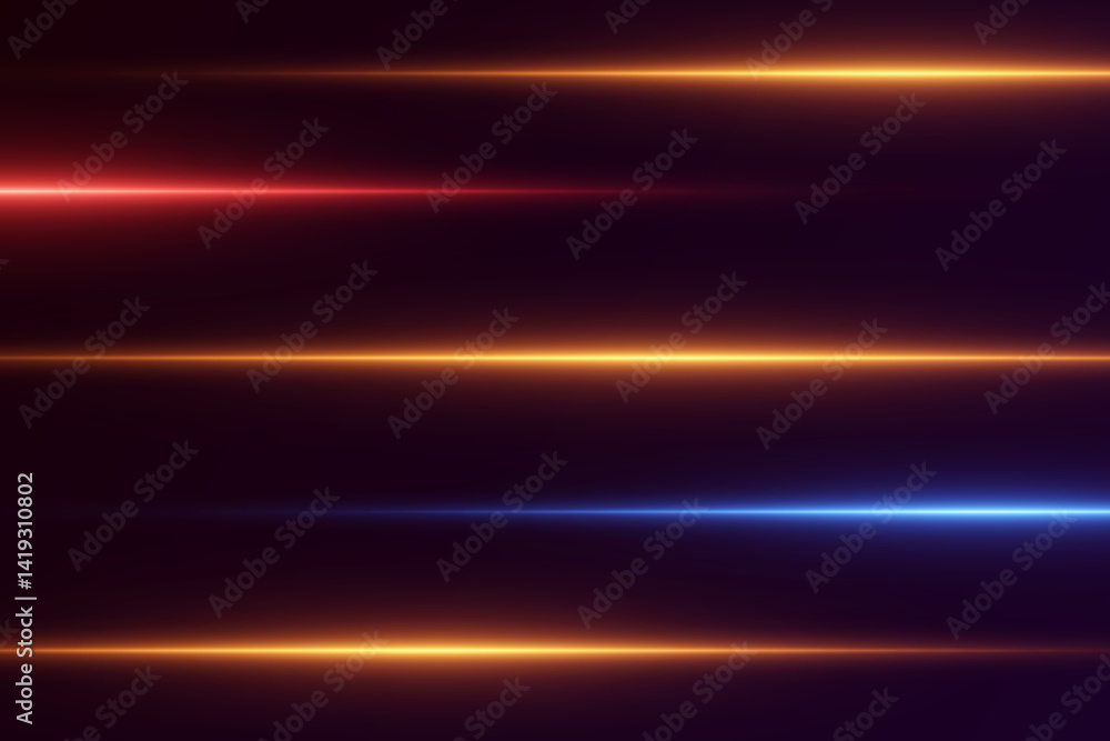 Fototapeta premium Modern light lines of light and flashes. A glare of light and a neon explosion.