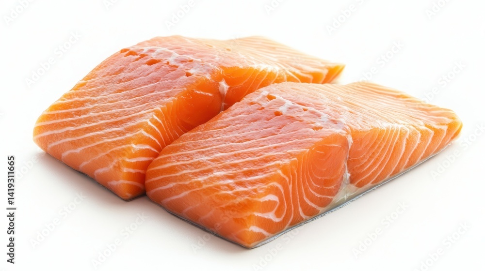 Isolated on white background, two fresh raw salmon steaks in full depth of field 4 Isolated on white background, two fresh raw salmon steaks in full depth of field 4