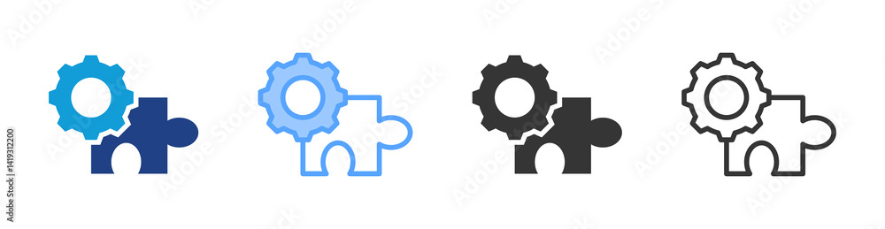 Obraz premium Component icon set multiple style collection