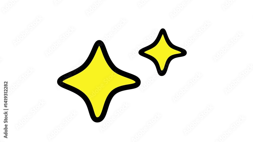 Yellow Sparkling Cute Expression Animation Yellow Sparkling Cute Expression Animation