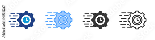 Just In Time icon set multiple style collection