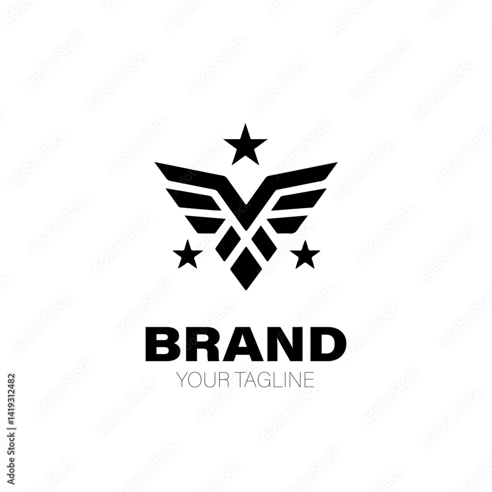 Obraz premium Star Eagle Logo. Star Eagle Logo Design. Star Eagle Logo Brand. Star Eagle Logo Vector Design Isolated on White Background