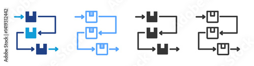 Fifo icon set multiple style collection
