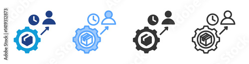 Lead Time icon set multiple style collection