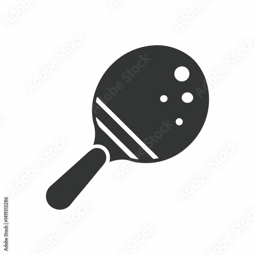 Black and white minimalist maraca icon vector illustration isolated on white background