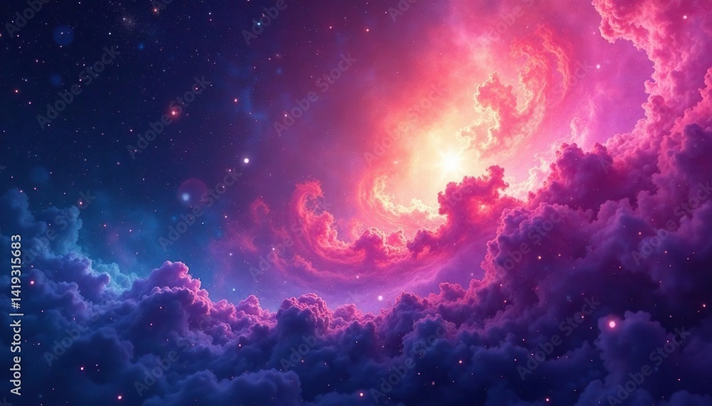 Fototapeta premium Abstract swirling nebula texture, perfect for website backgrounds , whirlpool, dreamlike, night