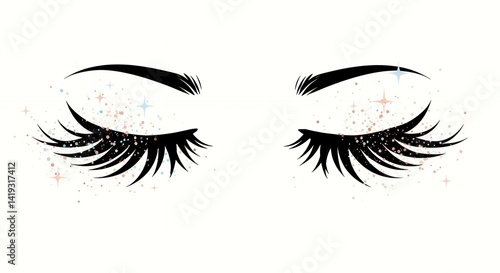 Elegant eyelashes graphic design