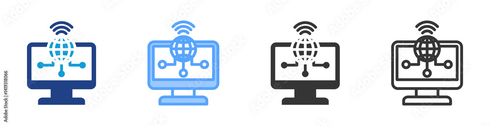 It icon set multiple style collection It icon set multiple style collection