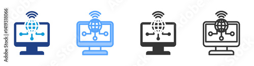 It icon set multiple style collection