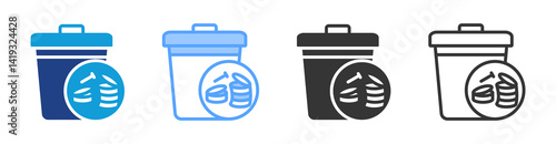 Matel Waste icon set multiple style collection