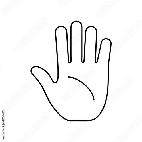 Hand gesture symbolizing stop action  