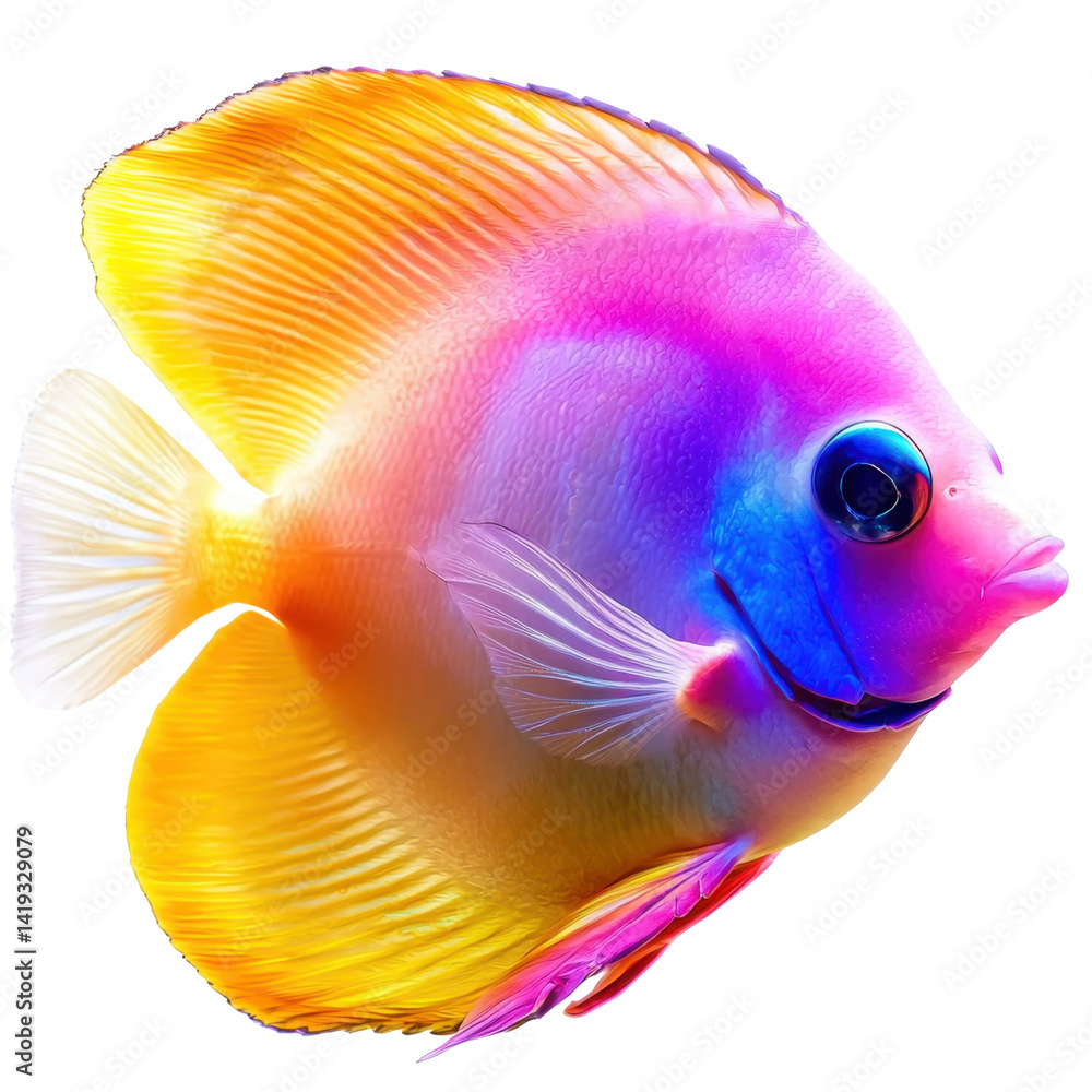 Fototapeta premium Colorful tropical fish with vibrant hues swimming in clear water