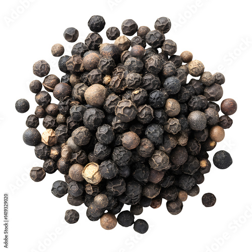 Black ground pepper isolated on white, clipping path --v 7.0 © Angles