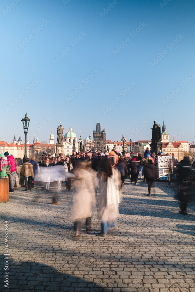 People Moving And Living In The City Of Prague