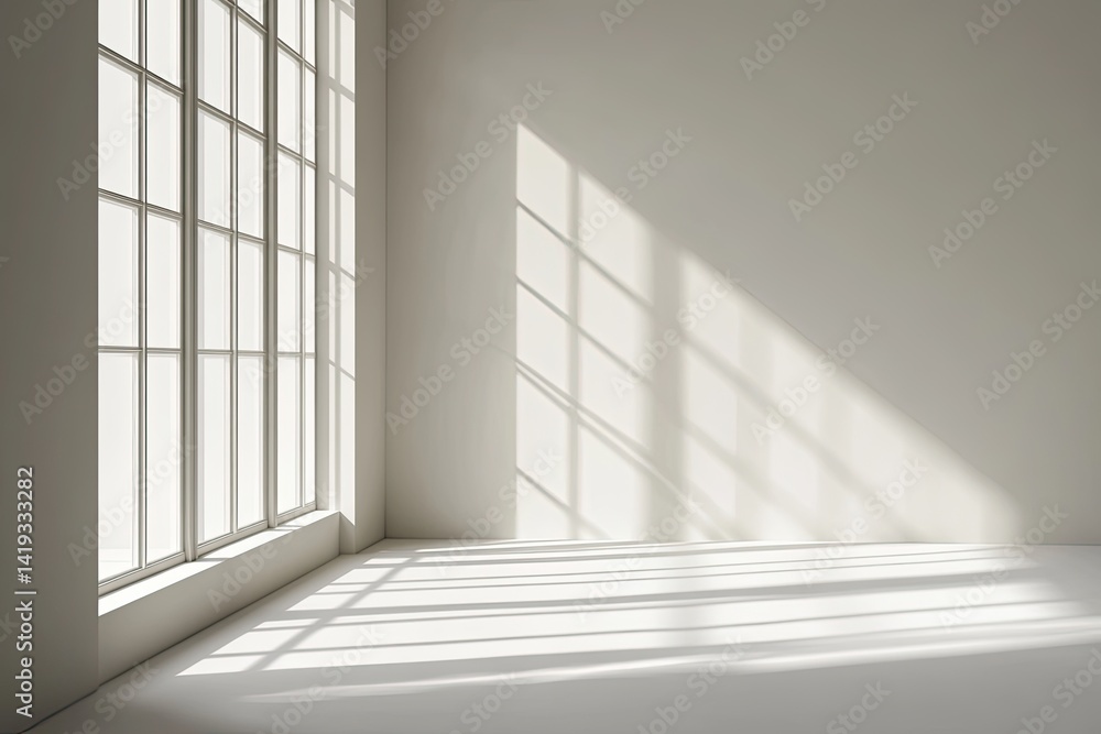 Empty room, sunlight through window Empty room, sunlight through window