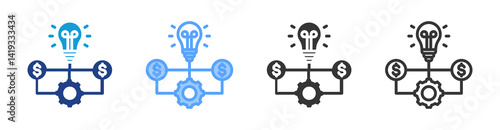 Systematic icon set multiple style collection